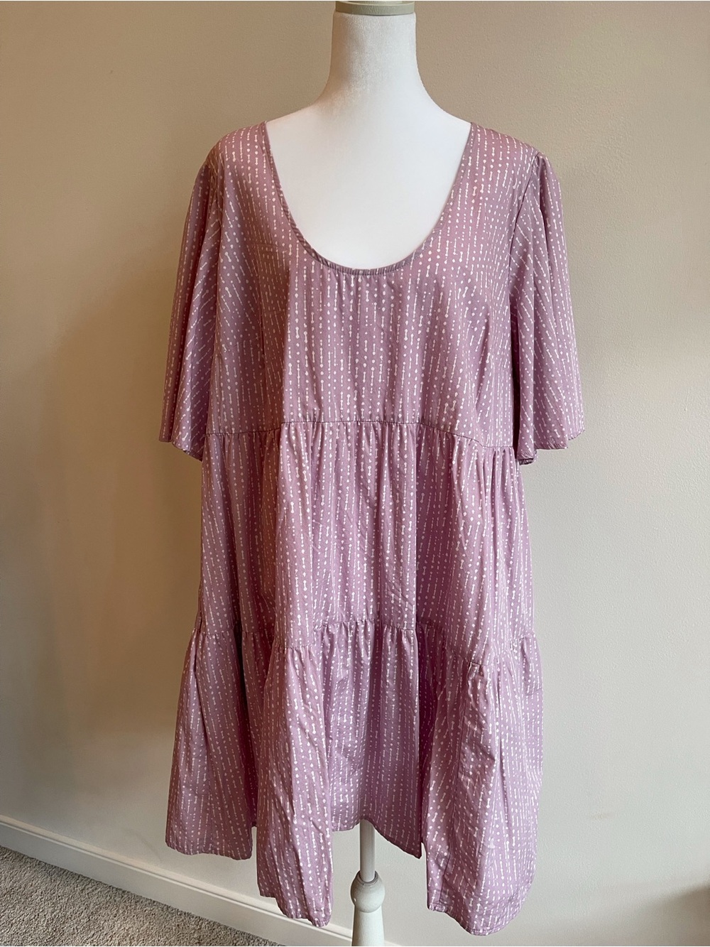 NWOT a new day lilac babydoll mini swing dress